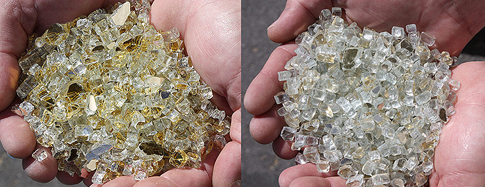 Gold Reflective Genuine Diamond Fire Pit Glass ® vs. Other Leading Brand Glass 