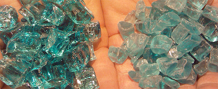 Bahama Blue Nugget Genuine Diamond Fire Pit Glass ® vs. Other Leading Brand Glass