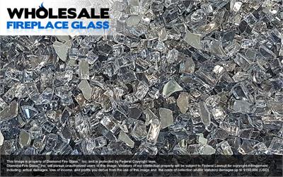 Gun Metal Gray Fireplace Glass Crystal