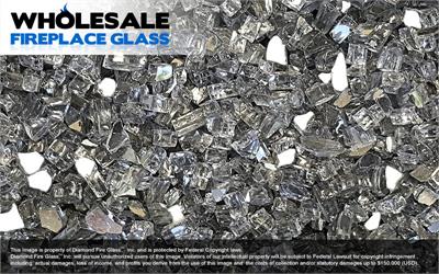 Gun Metal Gray Reflective Crystal Fireplace Glass